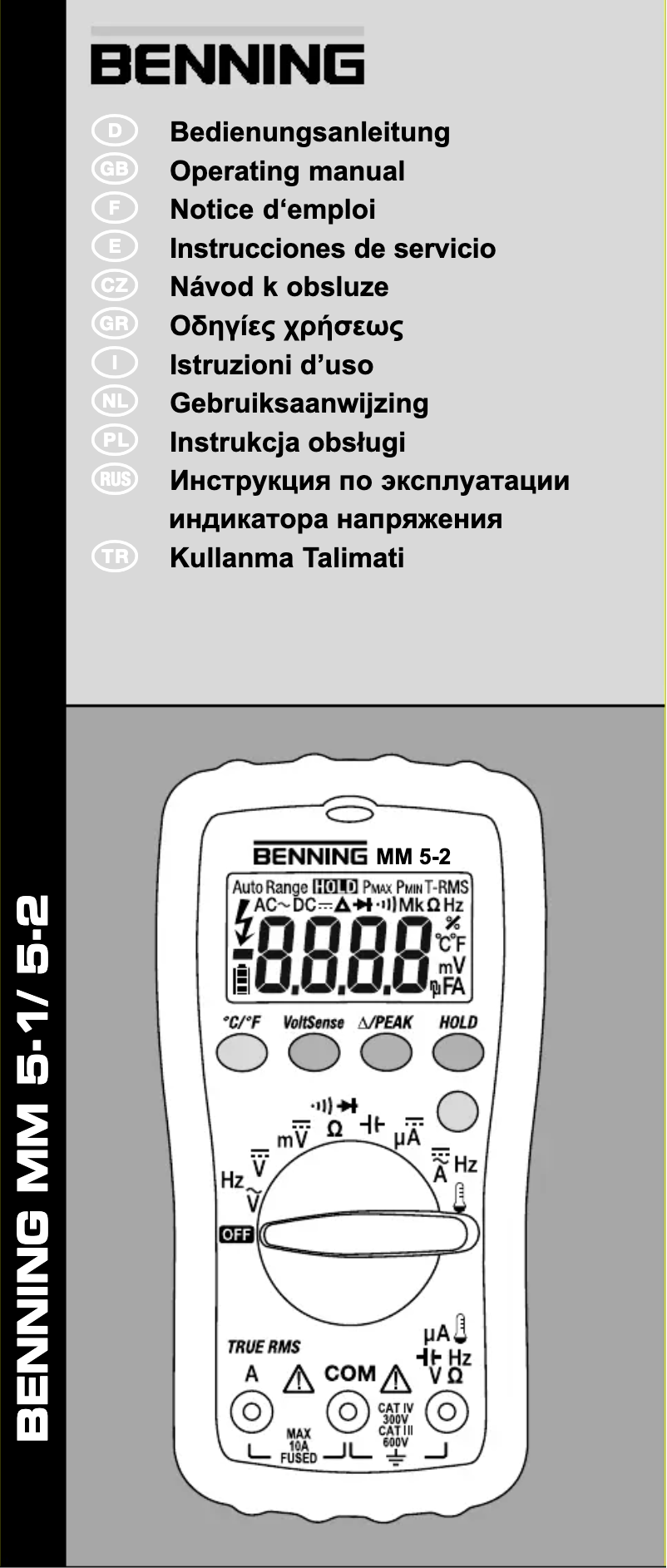 Page 1 de la notice Manuel utilisateur BENNING MM 5-2