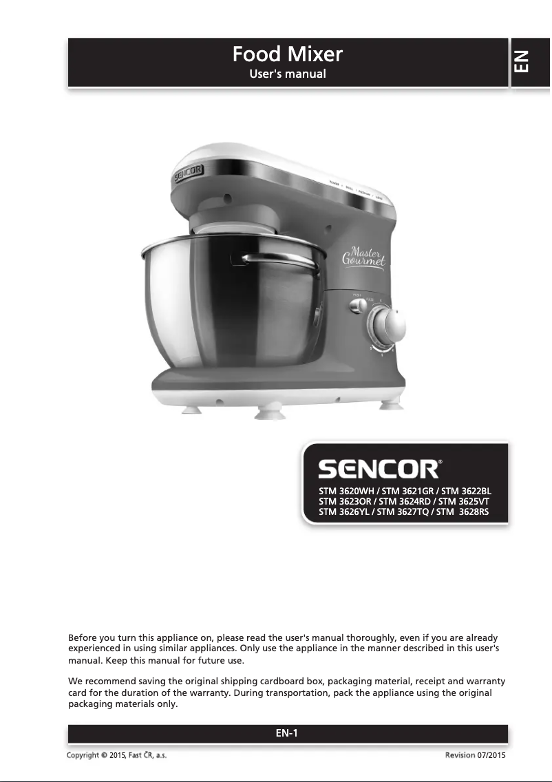 Page n°1 - Manuel utilisateur Sencor STM 3622BL