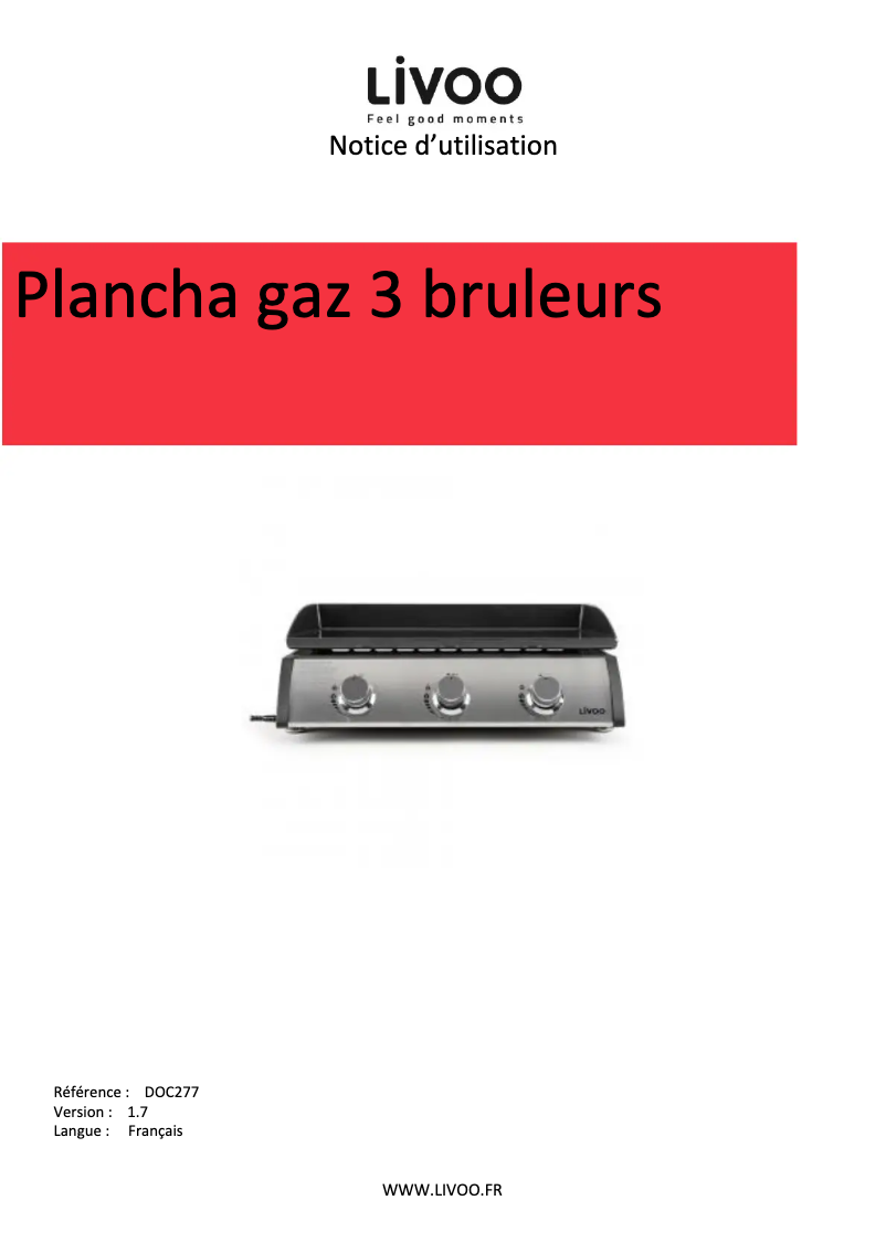 Page 1 de la notice Manuel utilisateur Livoo DOC277