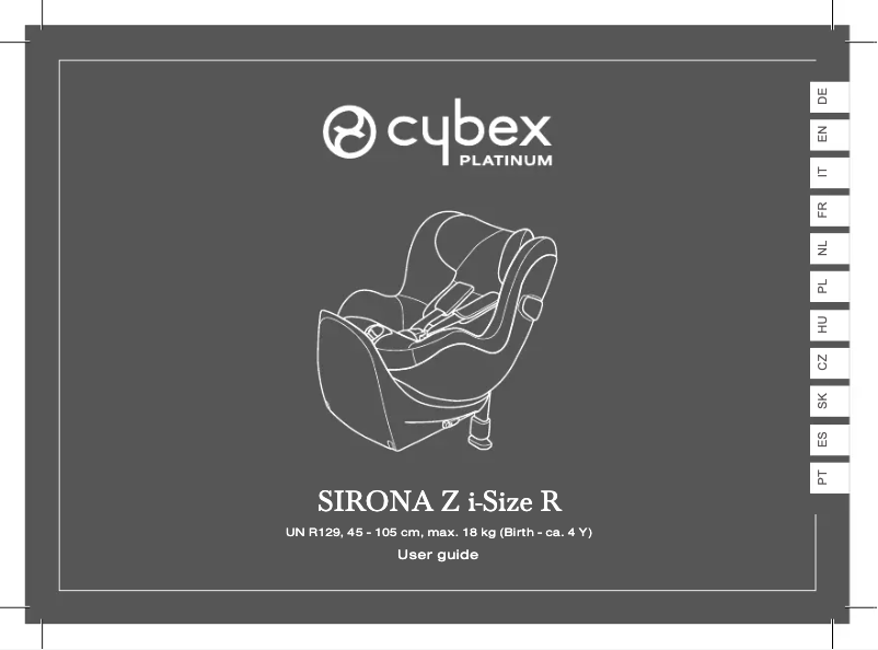Page 1 de la notice Manuel utilisateur Cybex Sirona Z i-Size R