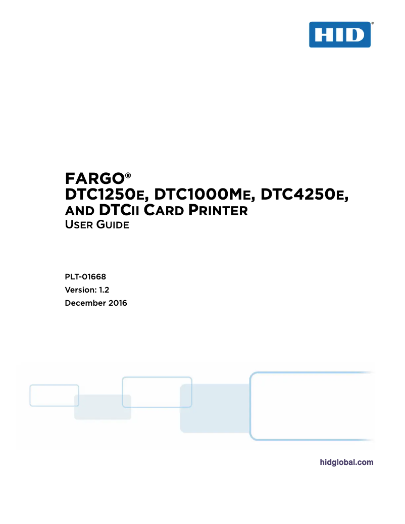 Page 1 de la notice Manuel utilisateur Fargo DTC4250e