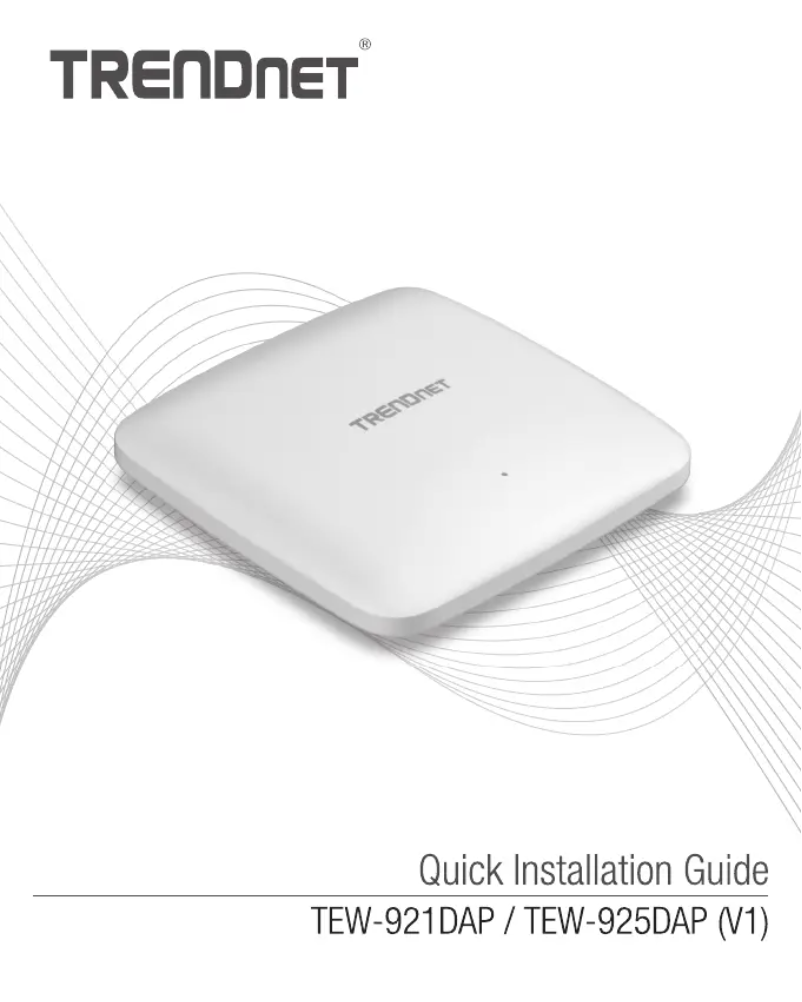 Image de la première page du manuel de l'appareil TEW-921DAP