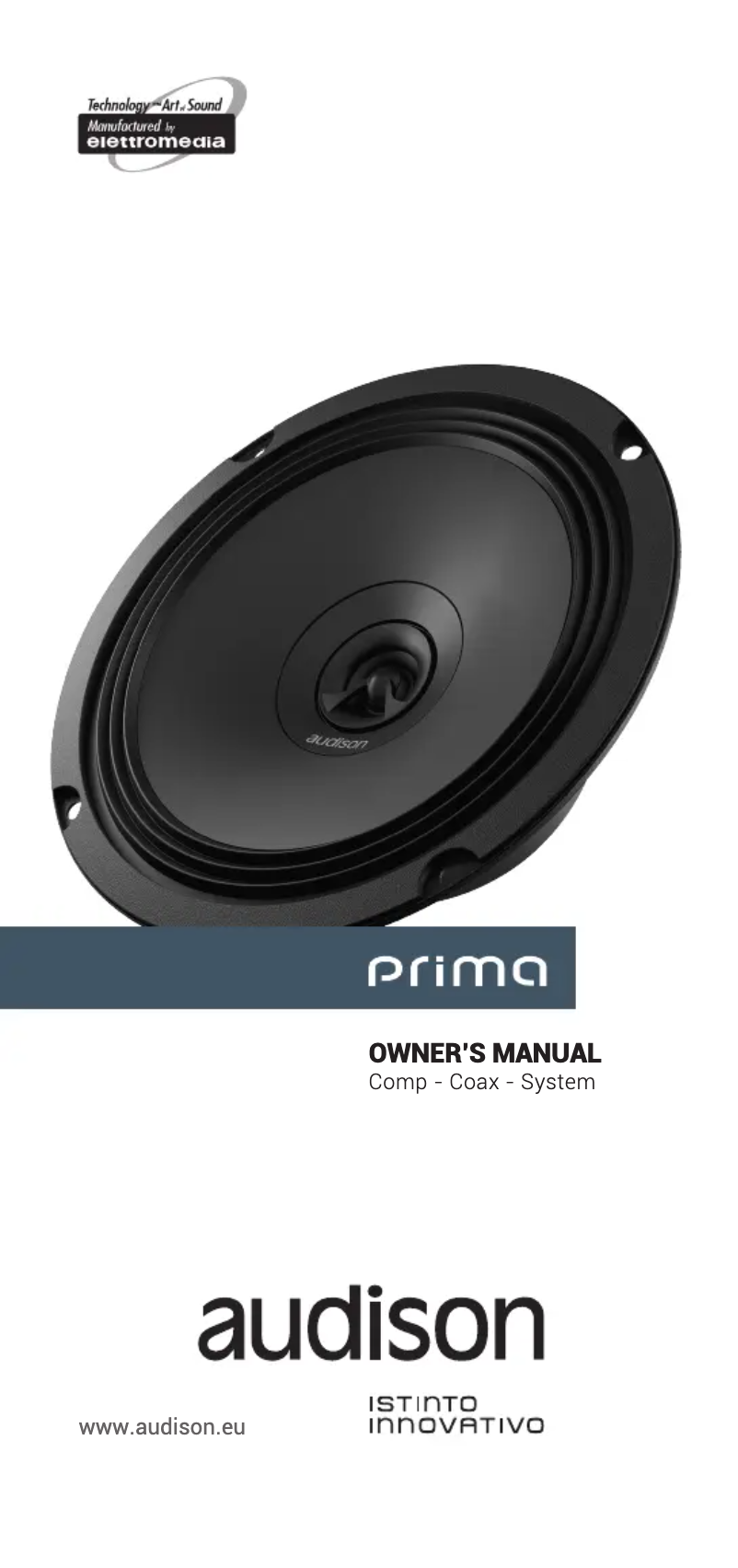 Page 1 de la notice Manuel utilisateur Audison Prima APK 165