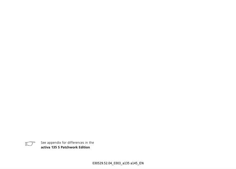 Page n°1 - Manuel utilisateur Bernina Activa 145