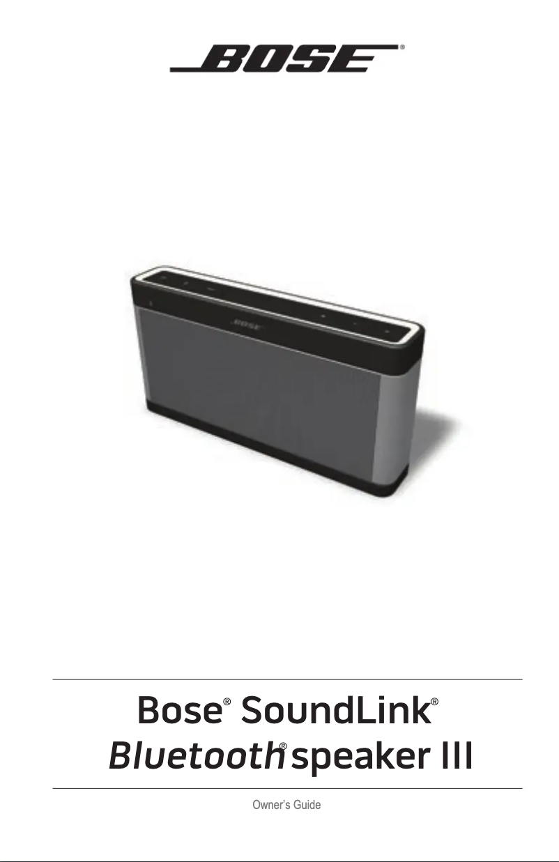Page 1 de la notice Manuel utilisateur Bose Soundlink 3