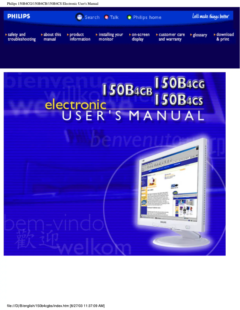 Image de la première page du manuel de l'appareil 150B4CG