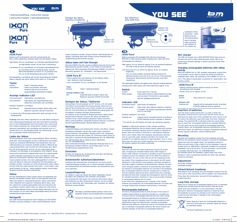 Página 1 del manual Manual de usuario Busch + Müller IXON Pure