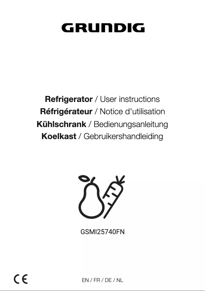 Page 1 de la notice Manuel utilisateur Grundig GSMI25740FN