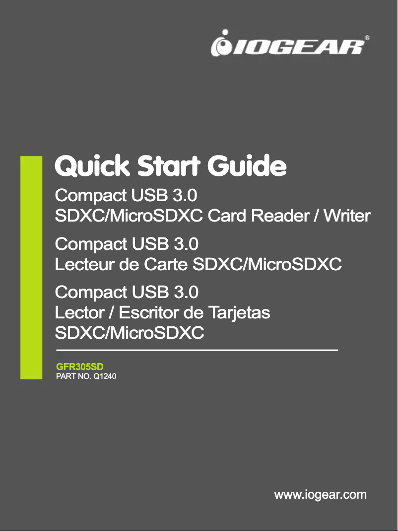 Image de la première page du manuel de l'appareil GFR305SD