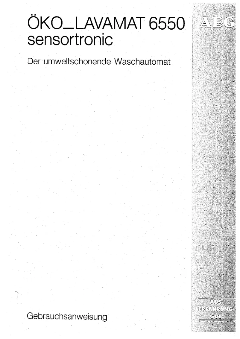 Image de la première page du manuel de l'appareil Lavamat 6550