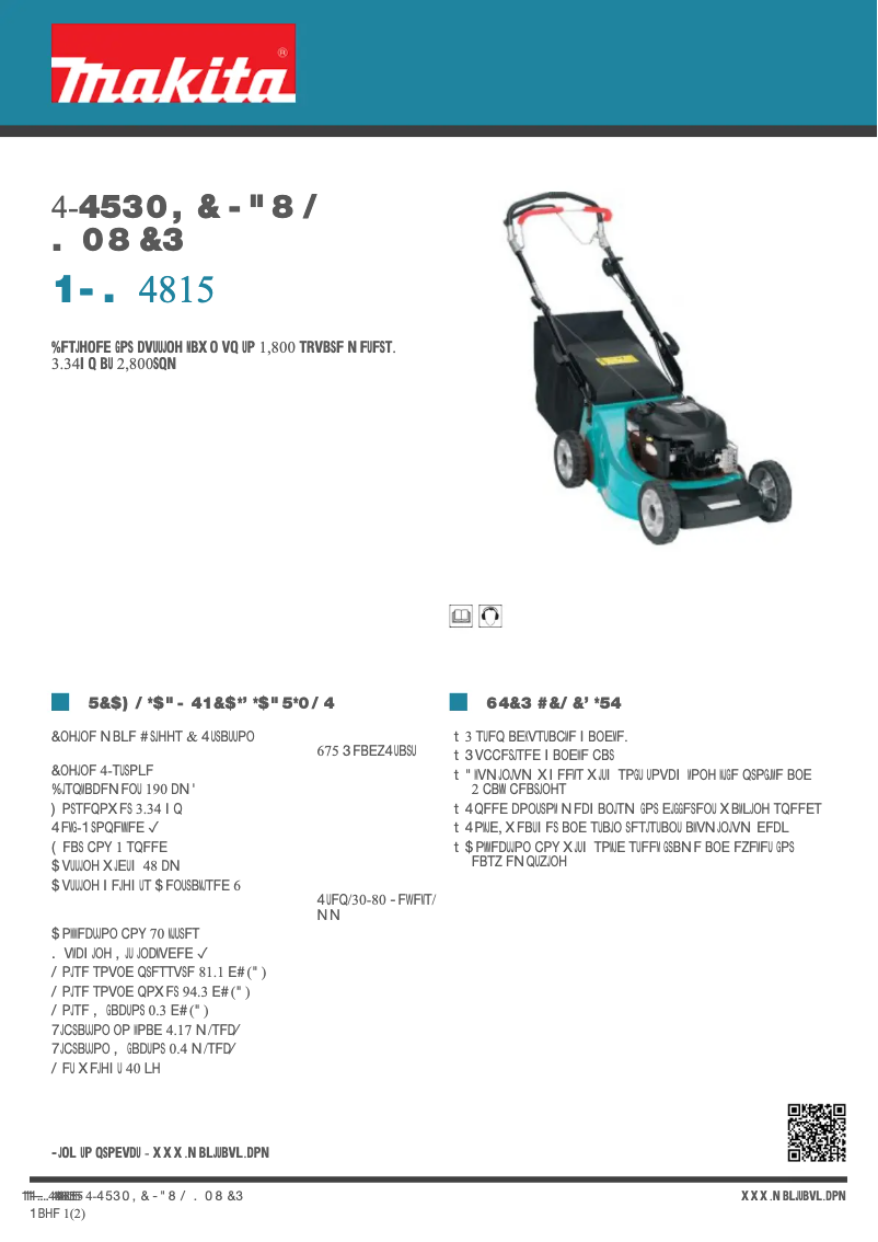 Page n°1 - Fiche technique Makita PLM4815