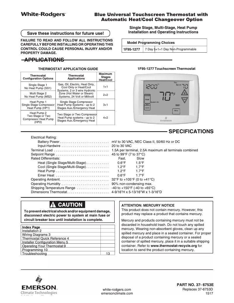Image de la première page du manuel de l'appareil 1F95-1277