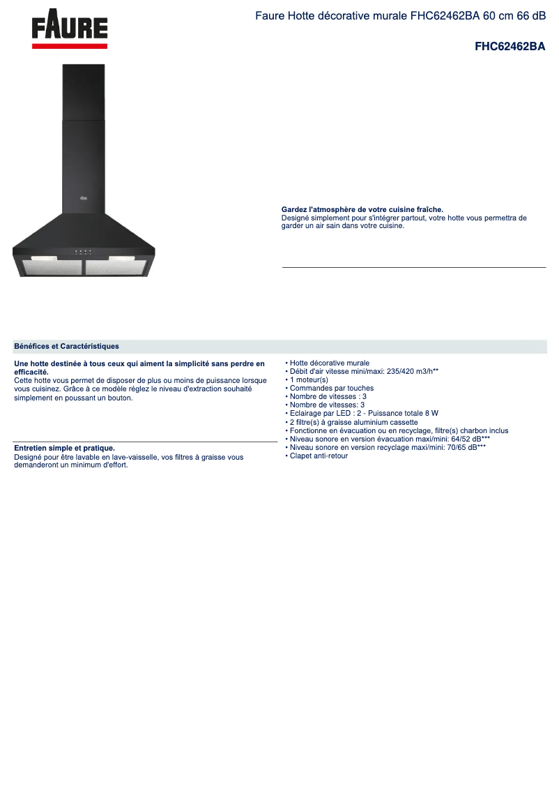 Imagen de la primera página del manual del dispositivo FHC62462BA