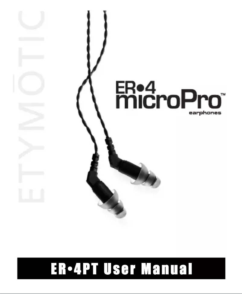 Page 1 de la notice Manuel utilisateur Etymotic Er-4pt