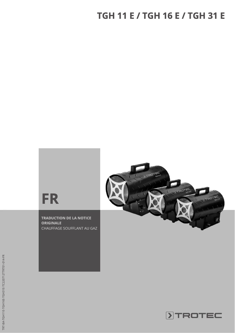 Page 1 de la notice Manuel utilisateur Trotec TGH 16 E