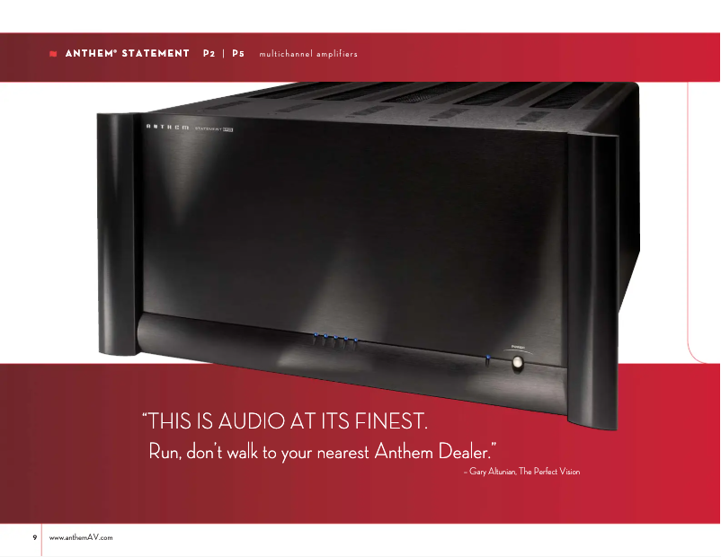 Page 1 de la notice Fiche technique Anthem P5