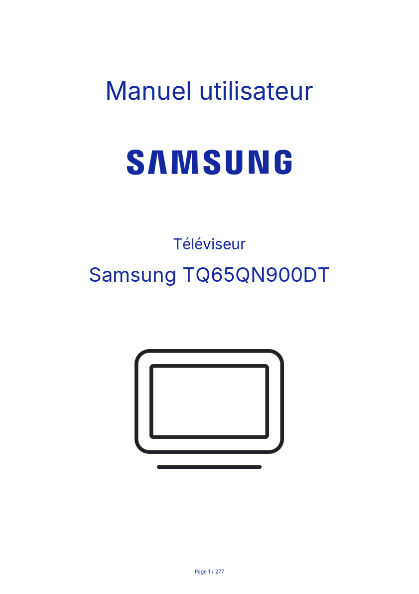 Page n°1 - Manuel utilisateur Samsung TQ65QN900DT
