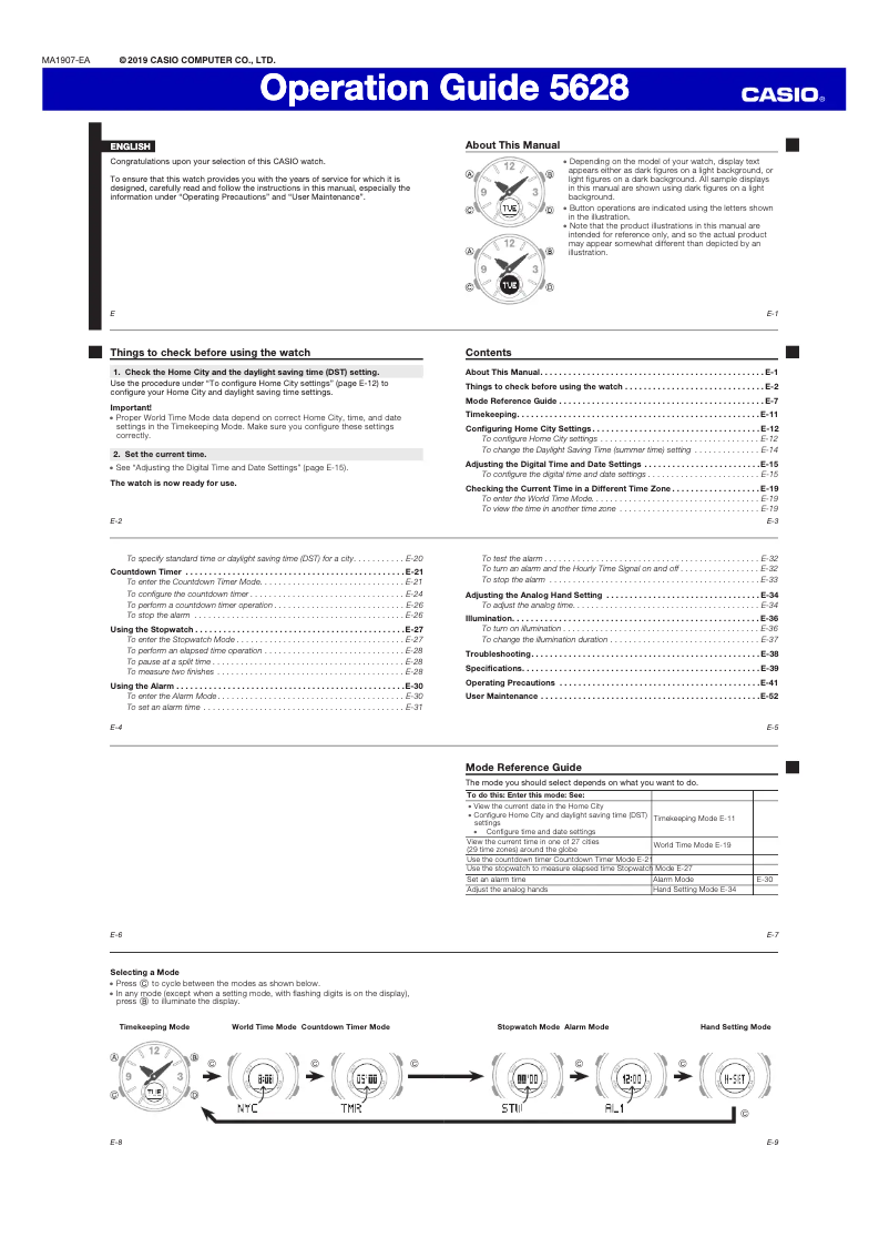 Page 1 de la notice Manuel utilisateur Casio Baby-G BGA-260-4AER
