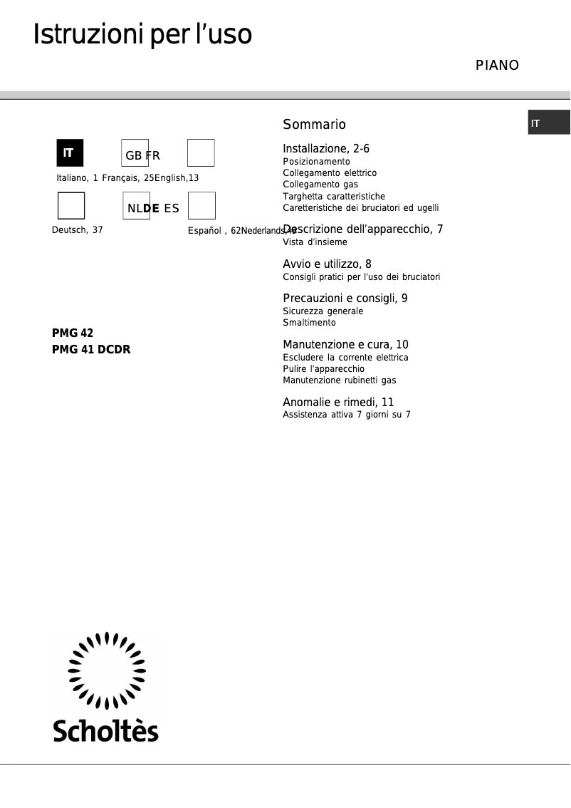 Image de la première page du manuel de l'appareil Pmg 42