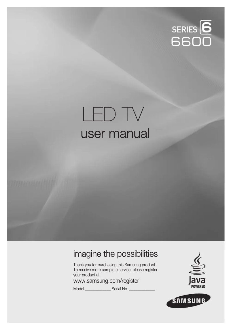 Image de la première page du manuel de l'appareil UN55C6630UF