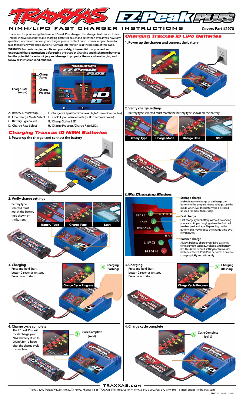 Page 1 de la notice Manuel utilisateur Traxxas EZ-Peak Plus