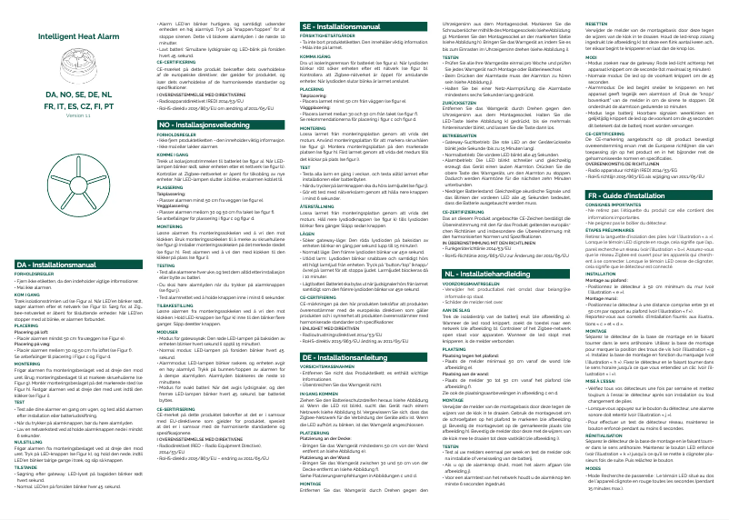 Image de la première page du manuel de l'appareil Intelligent Heat Alarm