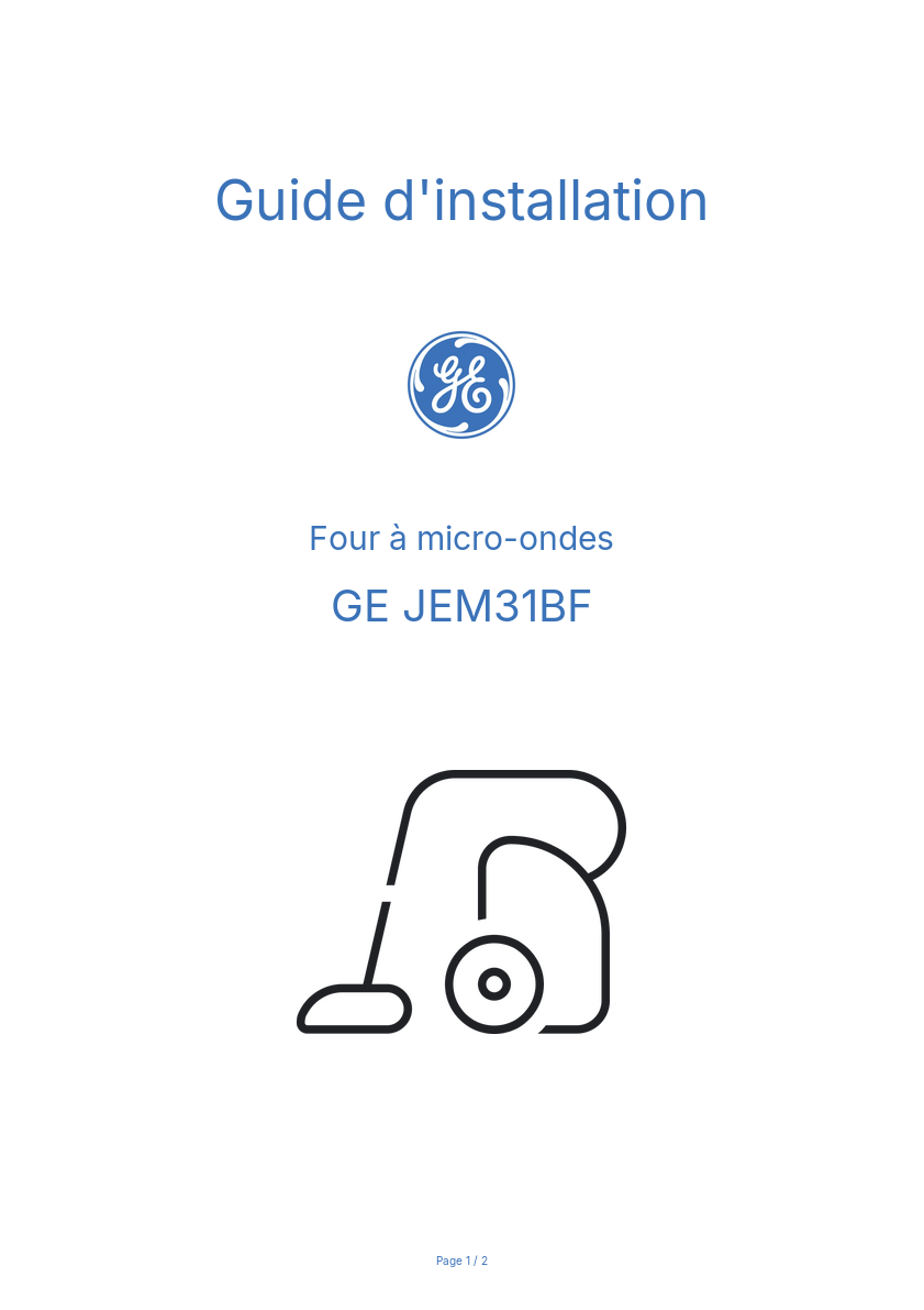 Image de la première page du manuel de l'appareil JEM31BF