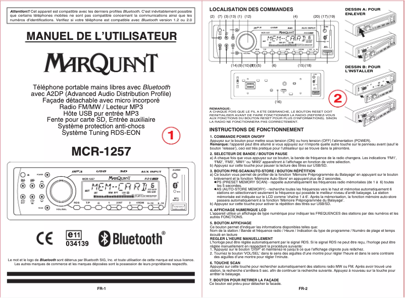 Página 1 del manual Manual de usuario Marquant MCR-1257
