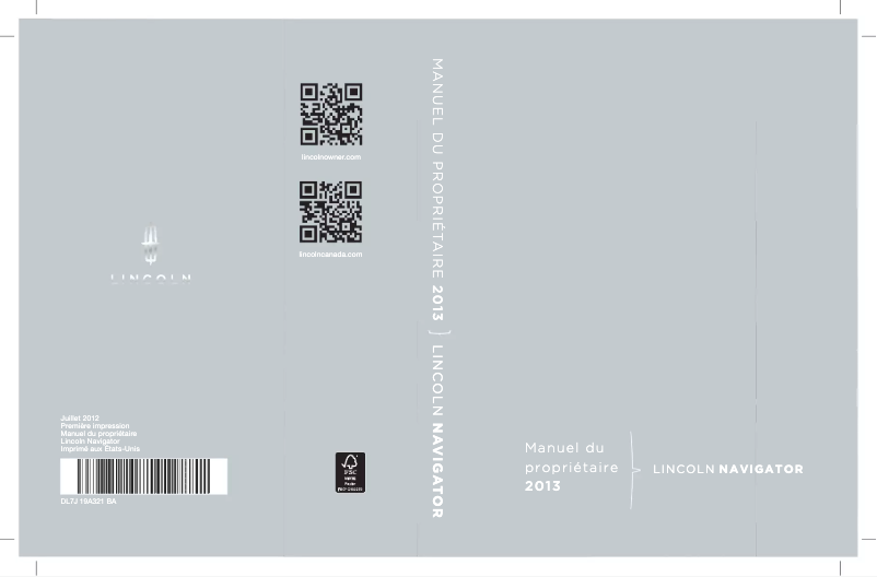 Image de la première page du manuel de l'appareil Navigator (2013)