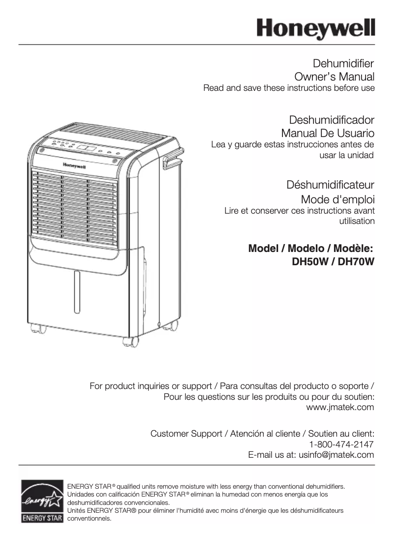 Page n°1 - Manuel utilisateur Honeywell DH50W