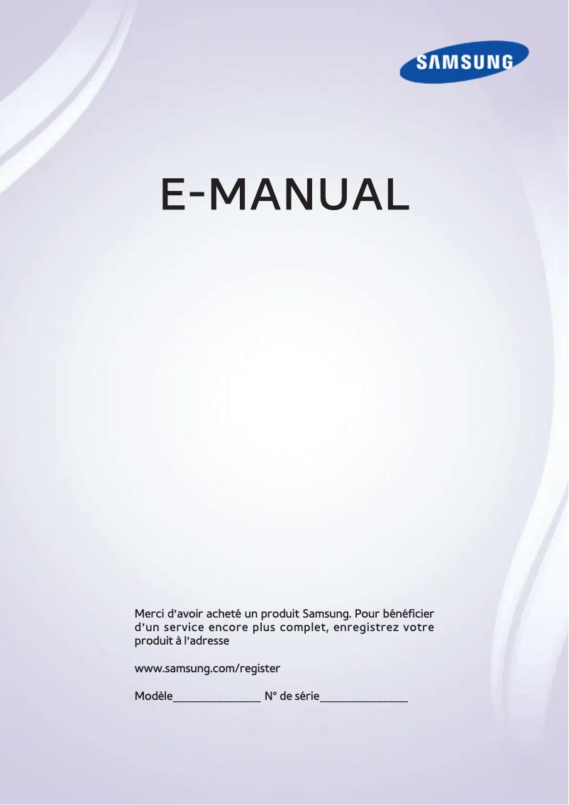 Page n°1 - Manuel utilisateur Samsung PS60F5500AR