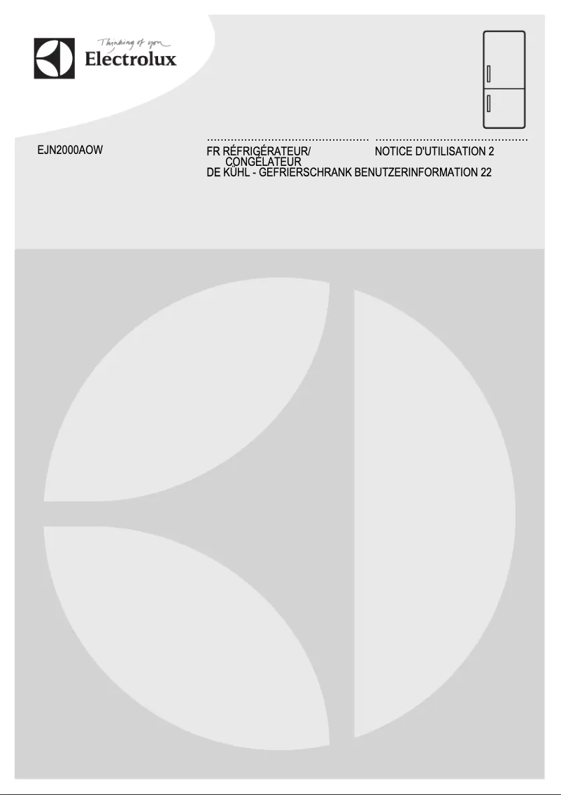 Page n°1 - Manuel utilisateur Electrolux EJN2000AOW