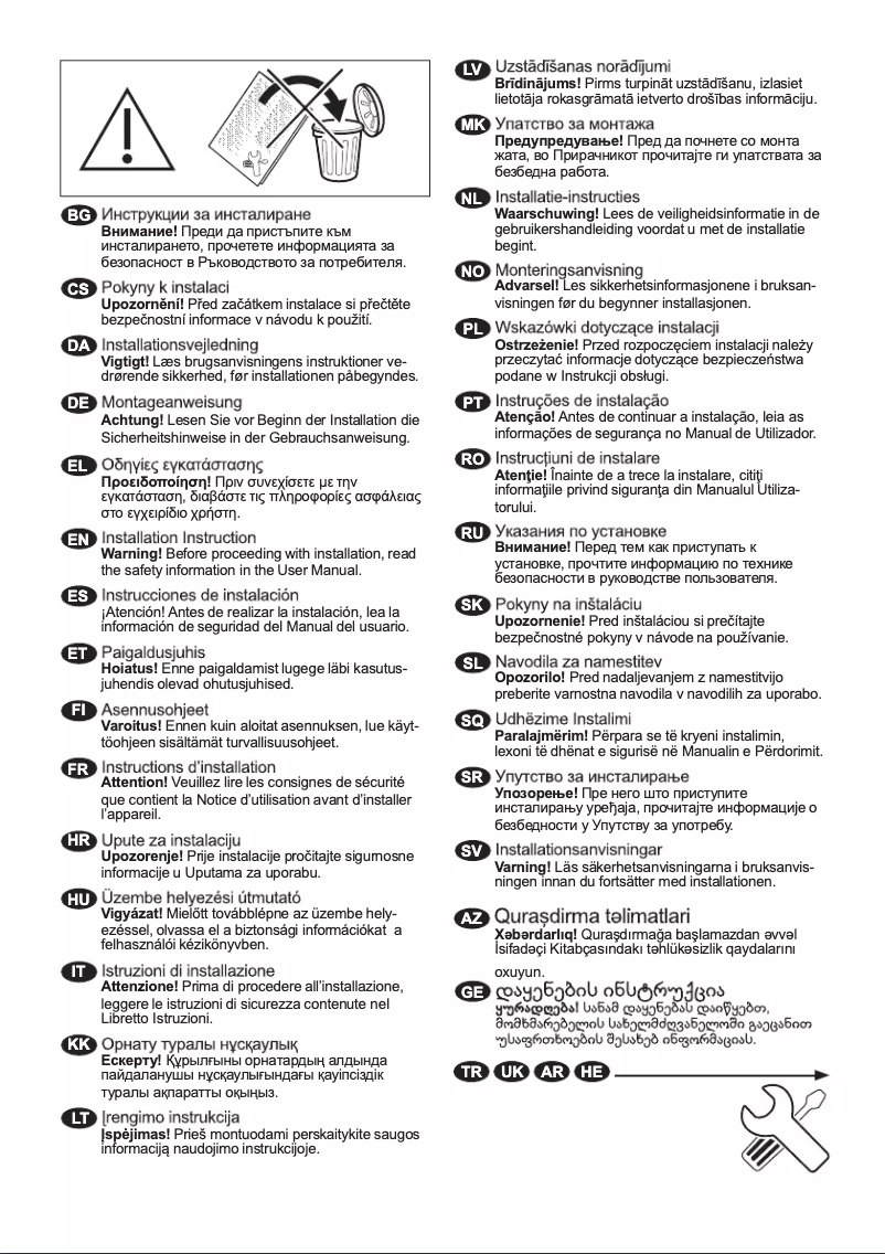 Page 1 de la notice Guide d'installation Electrolux EW6S426BCI