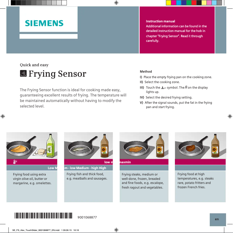 Page 1 de la notice Fiche technique Siemens iQ700 EX651FEC1E