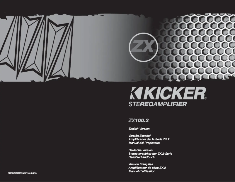 Page 1 de la notice Manuel utilisateur Kicker ZX100.2
