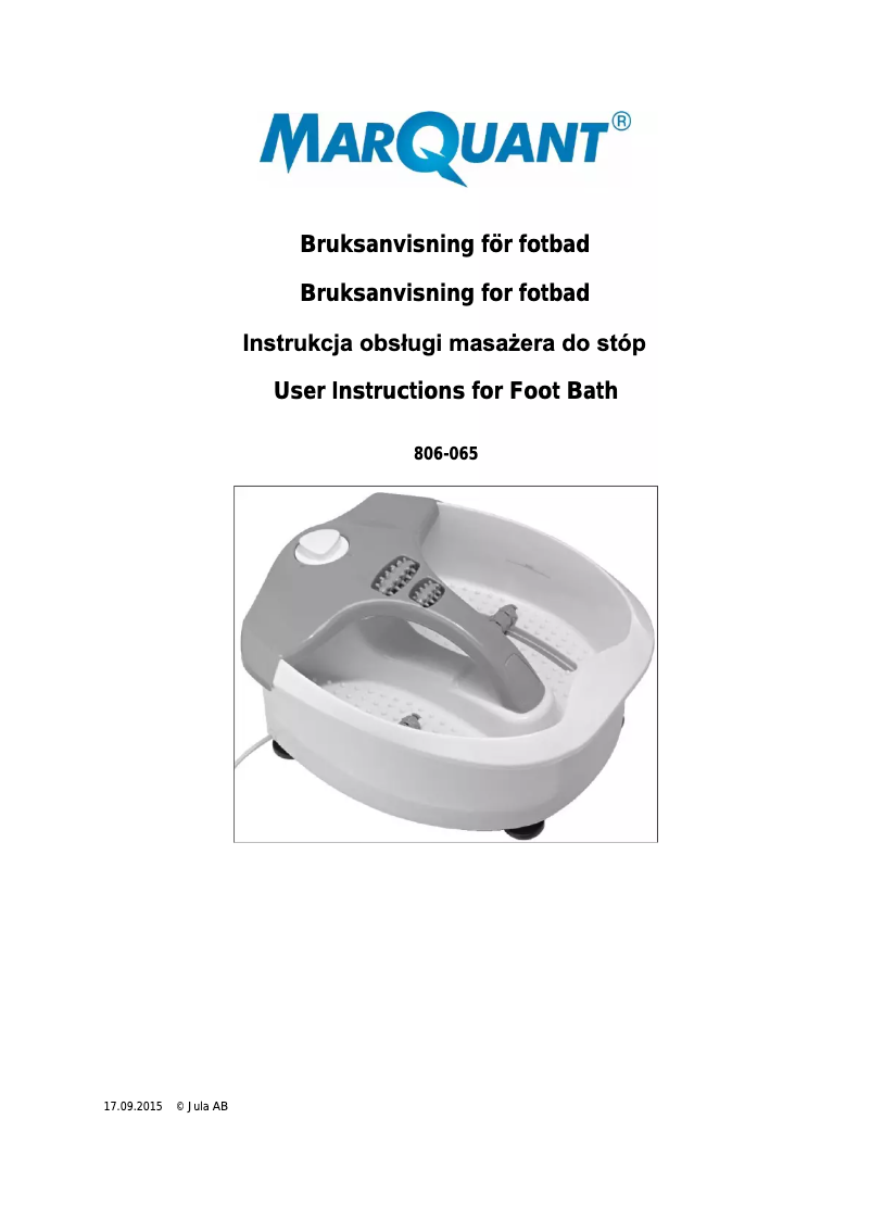 Página 1 del manual Manual de usuario Marquant 806-065