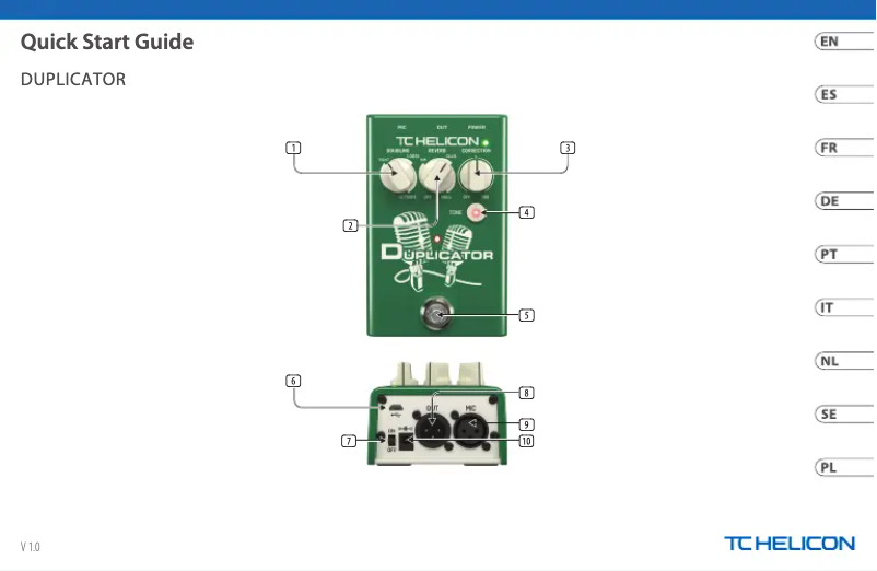 Page n°1 - Guide de démarrage rapide TC Helicon Duplicator