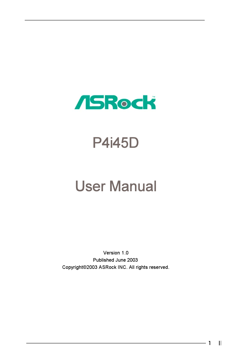 Image de la première page du manuel de l'appareil P4i45D R3.0