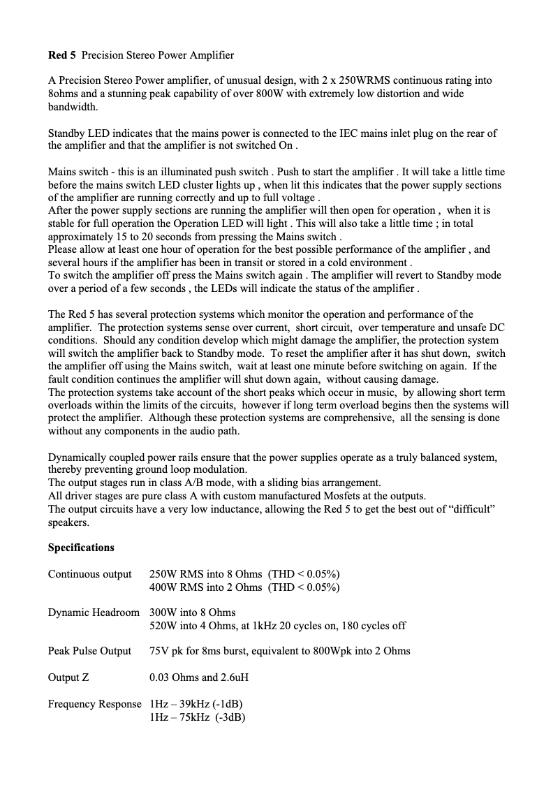 Page 1 de la notice Manuel utilisateur Focusrite Red 5