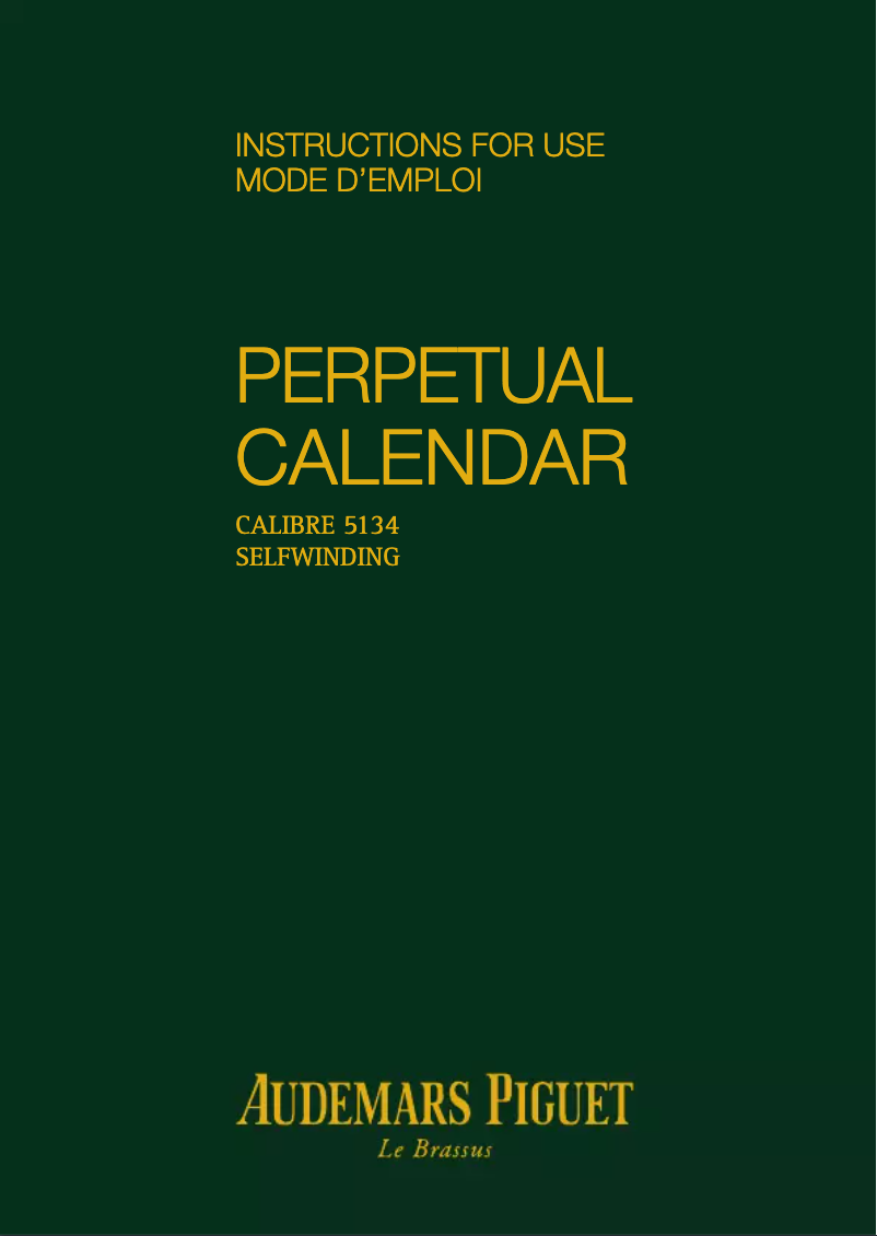 Page 1 of the manual User Manual Audemars Piguet Royal Oak 26574ST.OO.1220ST.01