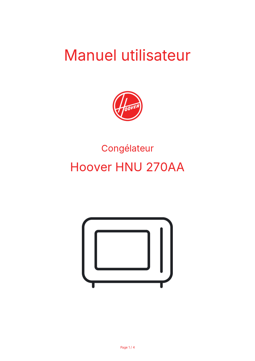 Image de la première page du manuel de l'appareil HNU 270AA