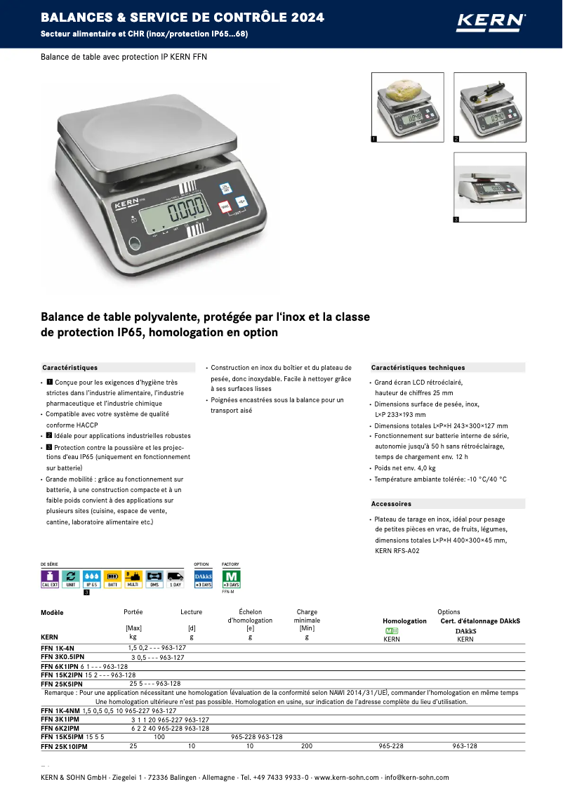 Page 1 de la notice Brochure Kern FFN 6K1IPN
