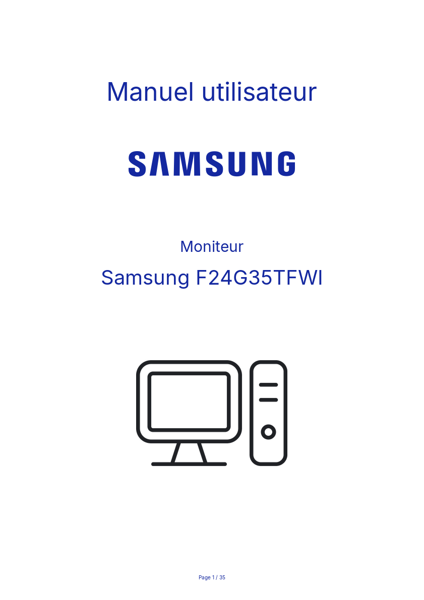 Page n°1 - Manuel utilisateur Samsung F24G35TFWI