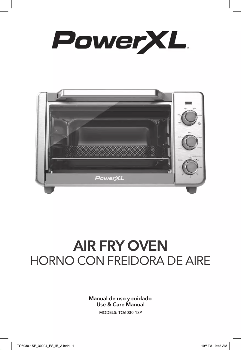 Image de la première page du manuel de l'appareil Air Fry Oven TO6030-1SP