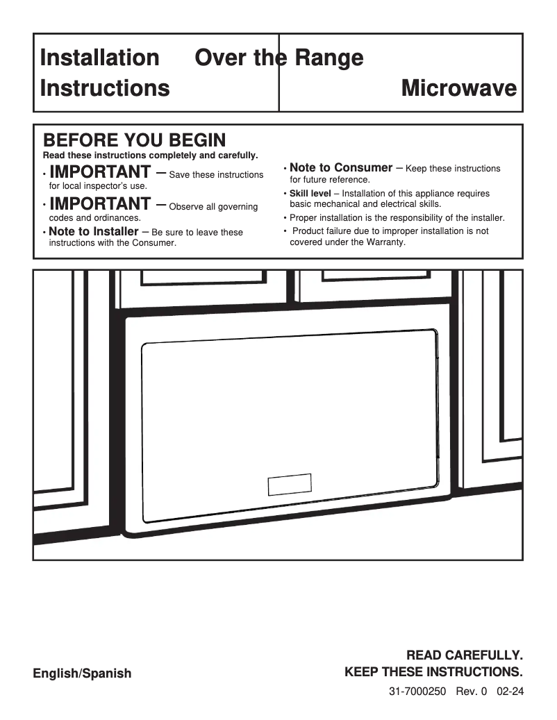 Page 1 de la notice Guide d'installation Hotpoint HVMB14S4WWW