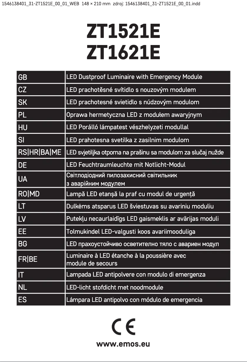 Page 1 de la notice Manuel utilisateur Emos ZT1521E