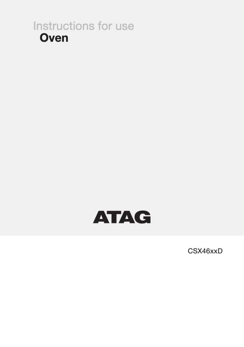 Page 1 de la notice Manuel utilisateur Atag CSX4695D