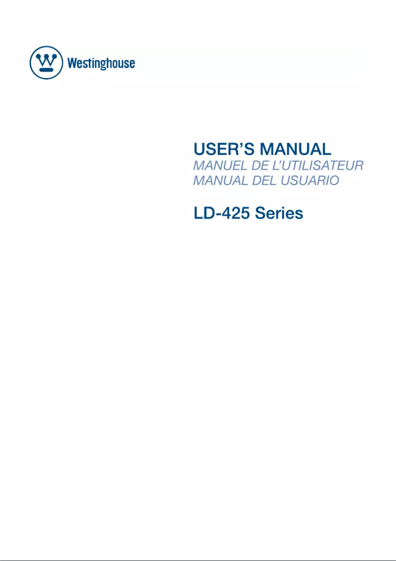 Page 1 de la notice Manuel utilisateur Westinghouse LD-4255VX
