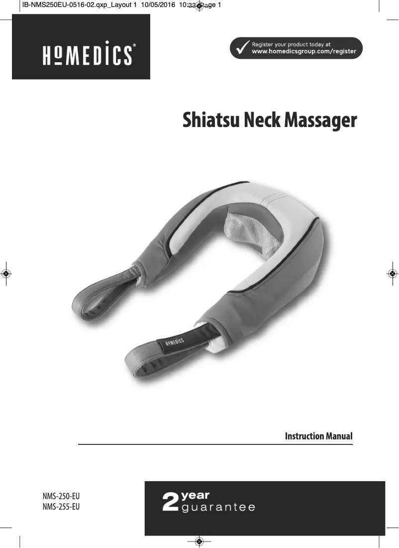 Page n°1 - Manuel utilisateur Homedics NMS-255-EU