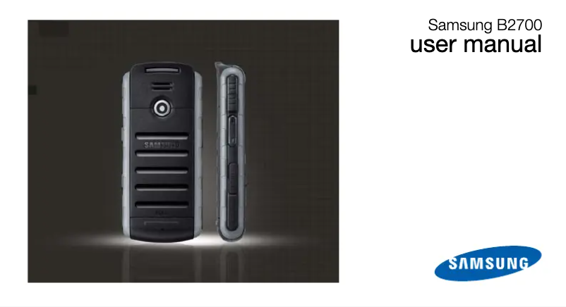 Page 1 de la notice Manuel utilisateur Samsung Xplorer GT-B2100